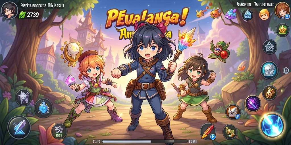 Screenshot gameplay <strong>2739</strong> memperlihatkan pertarungan epik dengan karakter anime.
