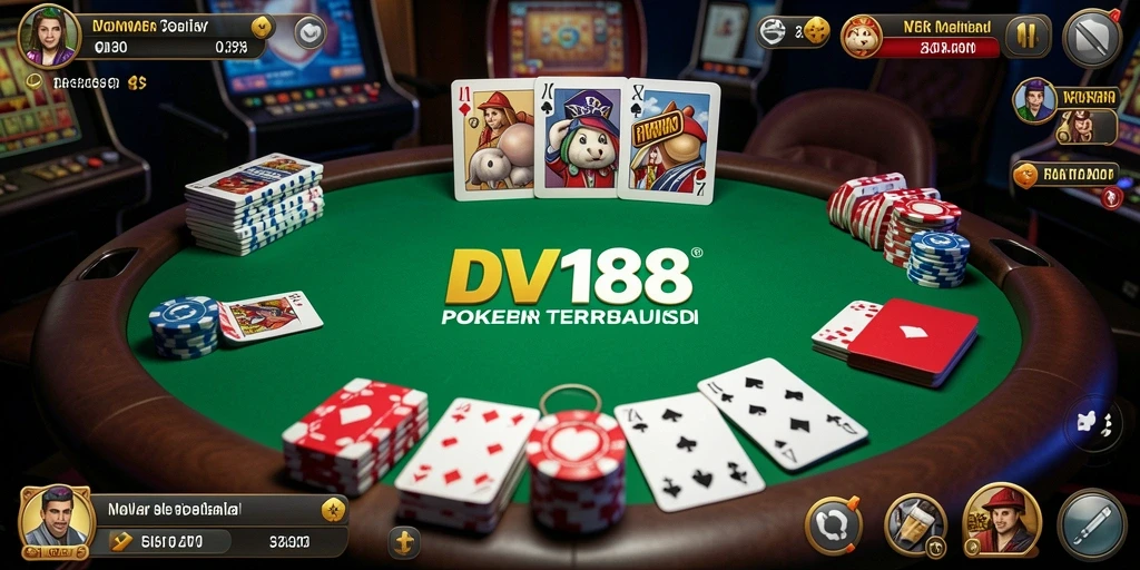 Tampilan gameplay menarik dari permainan Poker DV188