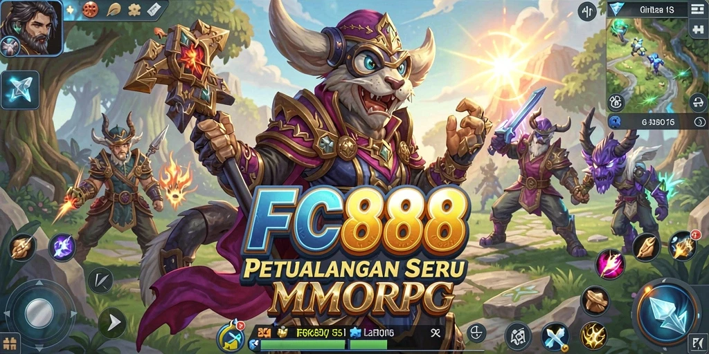 Tampilan gameplay menarik dari FC888 yang menggambarkan pertarungan seru dalam MMORPG.