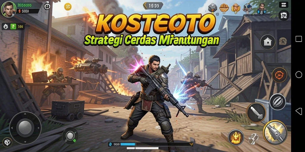 Tampilan gameplay KOSTOTO yang penuh dengan aksi strategi.