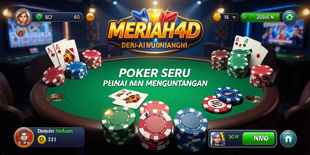 Screenshot gameplay MERIAH4D yang menampilkan suasana permainan Poker.