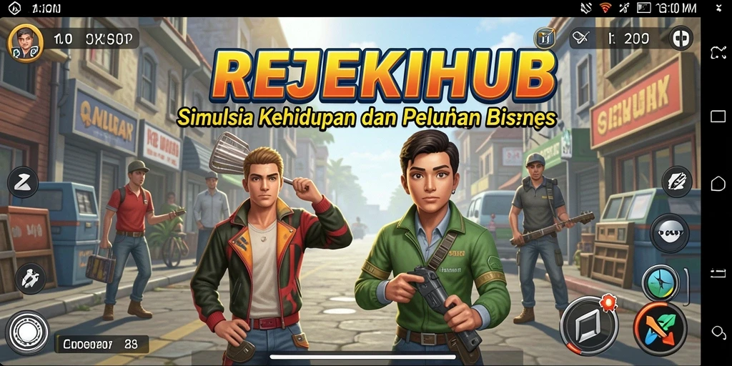 Tampilan gameplay menarik dalam REJEKIHUB yang menggambarkan simulasi kehidupan.