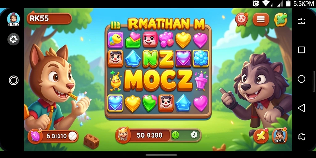 Tampilan gameplay seru dari RK55 dengan tantangan Match-3.