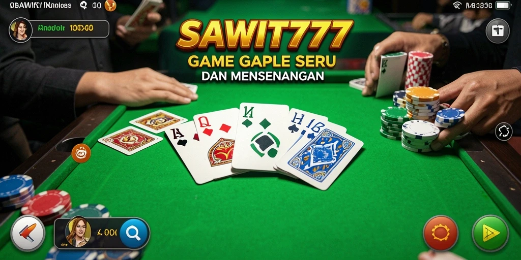 Tampilan gameplay Gaple dari SAWIT777 yang menarik dan interaktif.