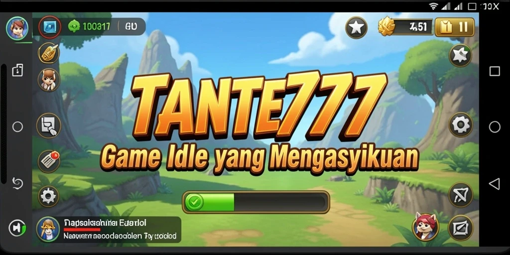 Menampilkan gameplay santai TANTE777 dengan berbagai fitur menarik.