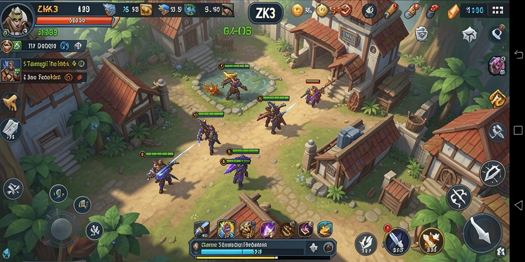 Tampilan gameplay menarik dari ZK3 yang menggambarkan pertempuran strategis.